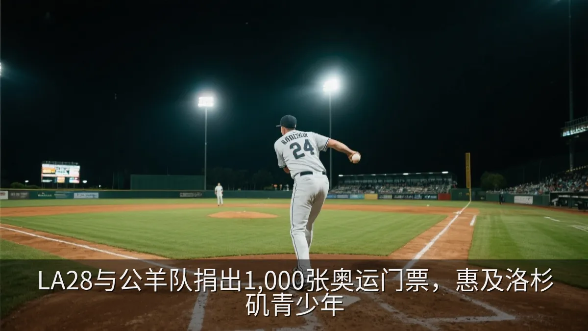 棒球比赛中投手在夜间球场投球